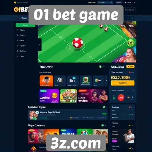 Interface do usuário do site 01 bet game